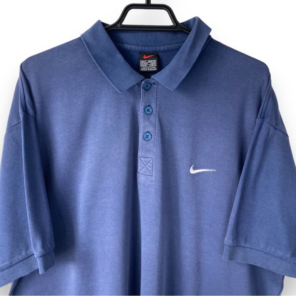 NIKE 90s Blue Navy Polo Shirt - Size XL - Picture 3 of 11